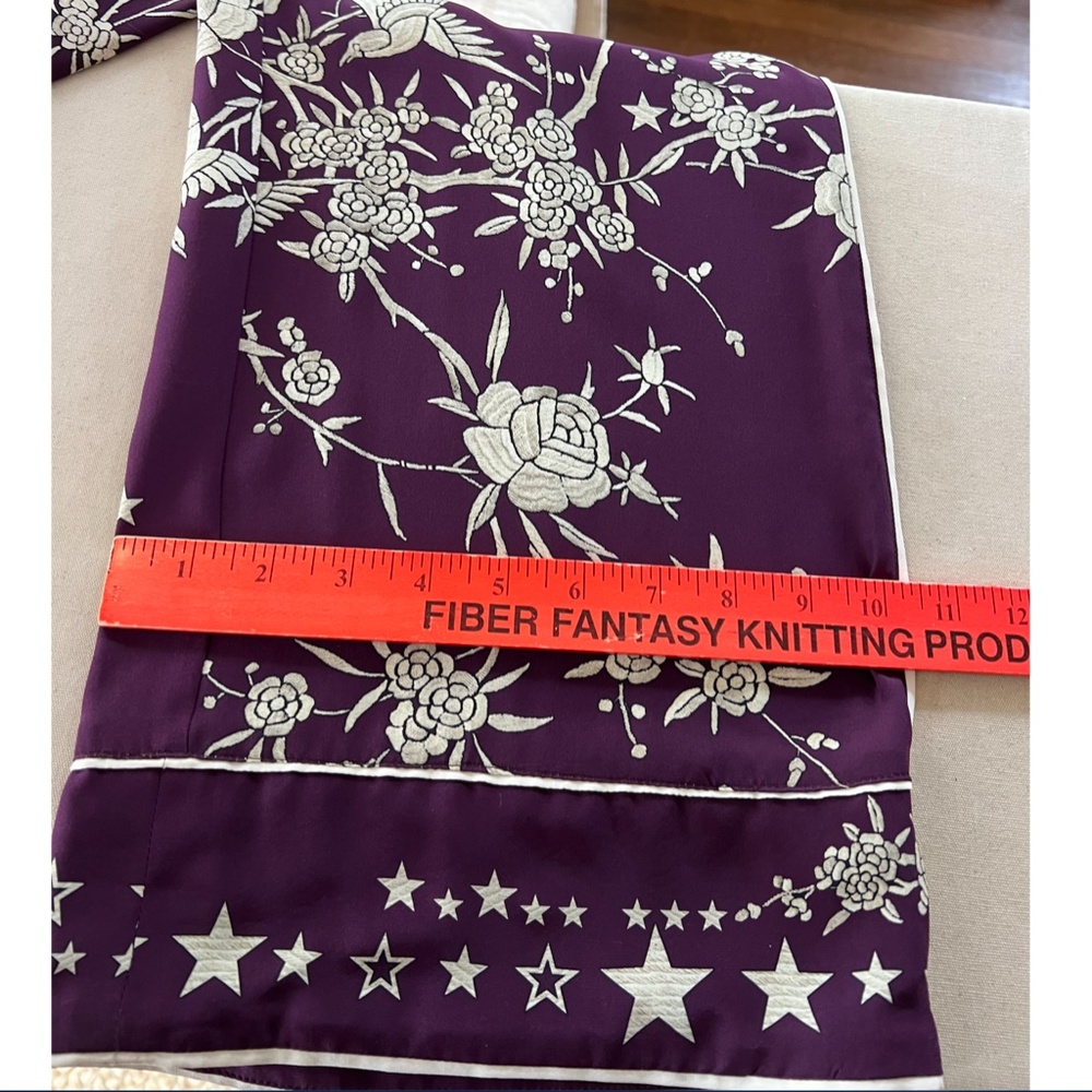 ROBERTO CAVALLI Stars, Birds and Flowers Print Silk Palazzo Pants - 38/S - Picture 14 of 15